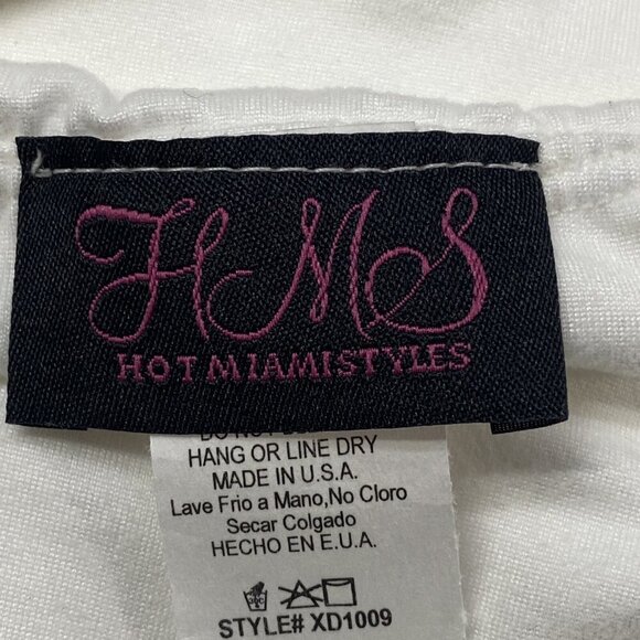 HOT MIAMI STYLES Women Wrap Top Size S White Sleeveless Feminine Classy 40-12 - Picture 9 of 10